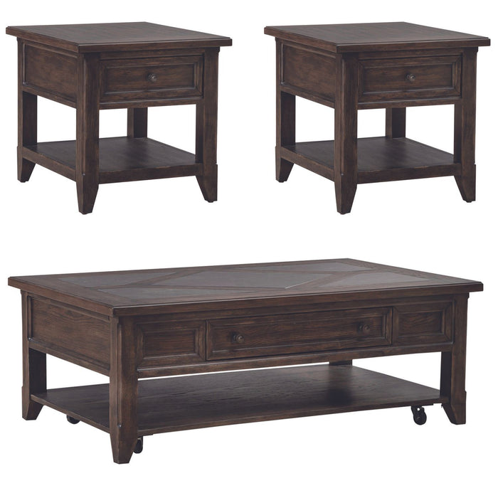 Paradise Valley - 3 Piece Table Set - Dark Brown