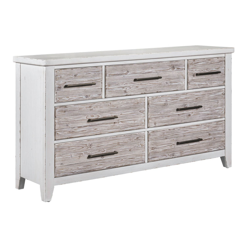 Backroads - 7 Drawer Dresser - Weathered White