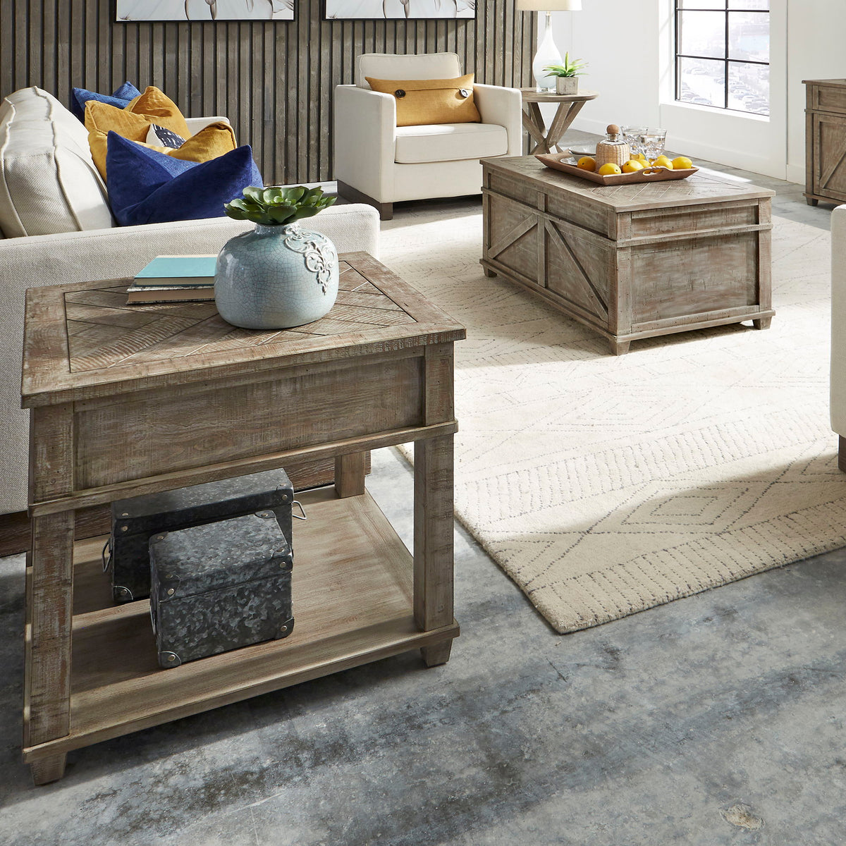 Parkland Falls - 3 Piece Table Set - Weathered Taupe