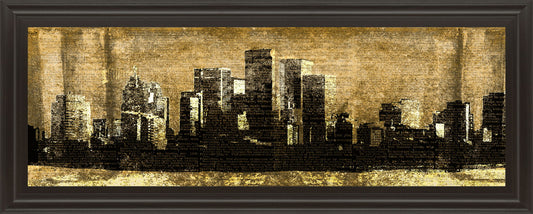 Defined City Il By Sd Graphic Studio - Framed Print Wall Art - Beige