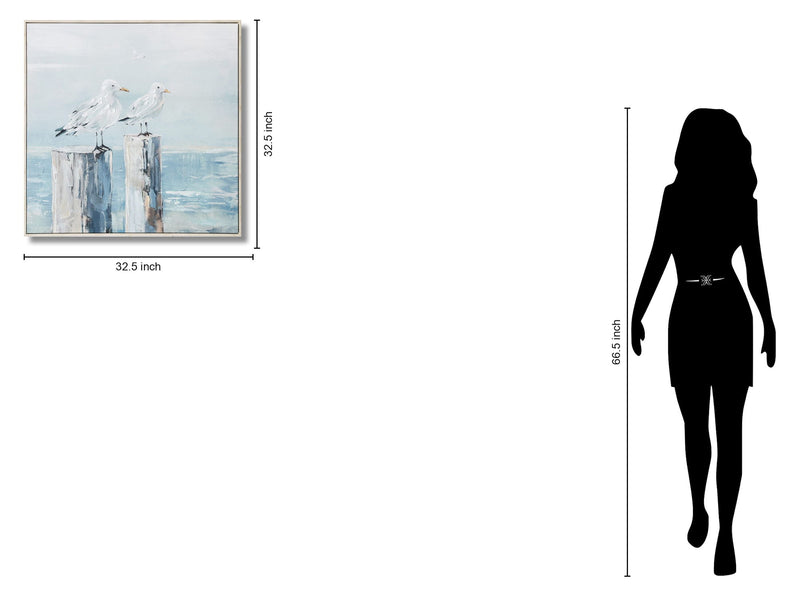 Coastal Gaze - 33" x 33" Framed Wall Art - Blue