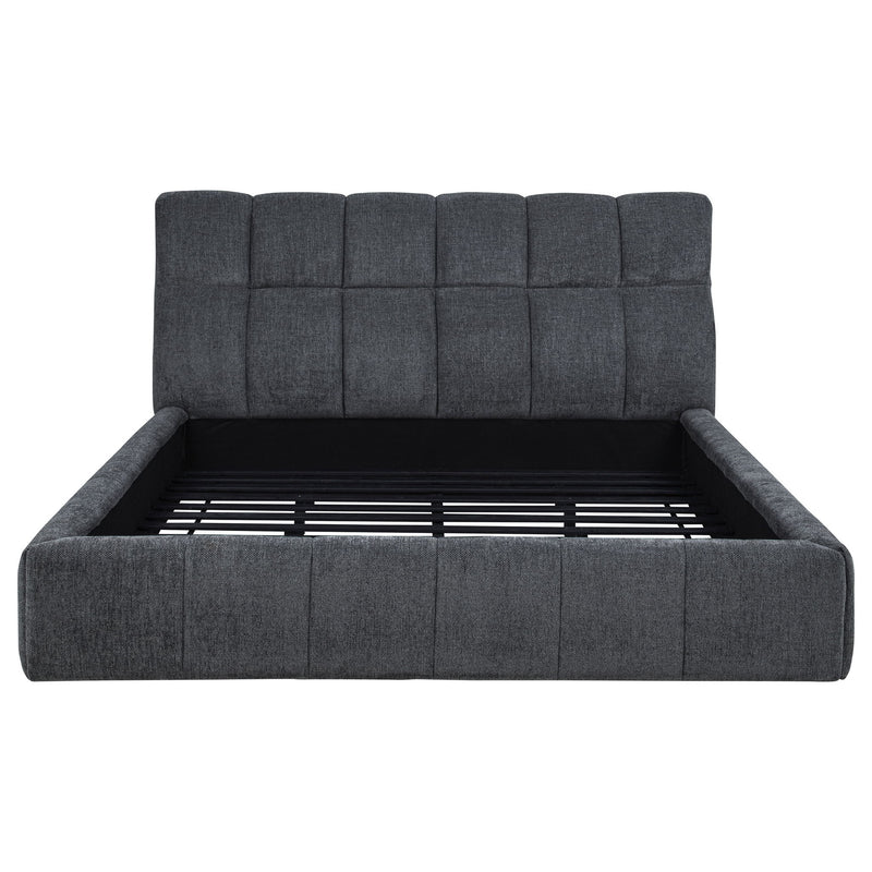 Nollet 48-inch Upholstered California King Platform Bed Grey