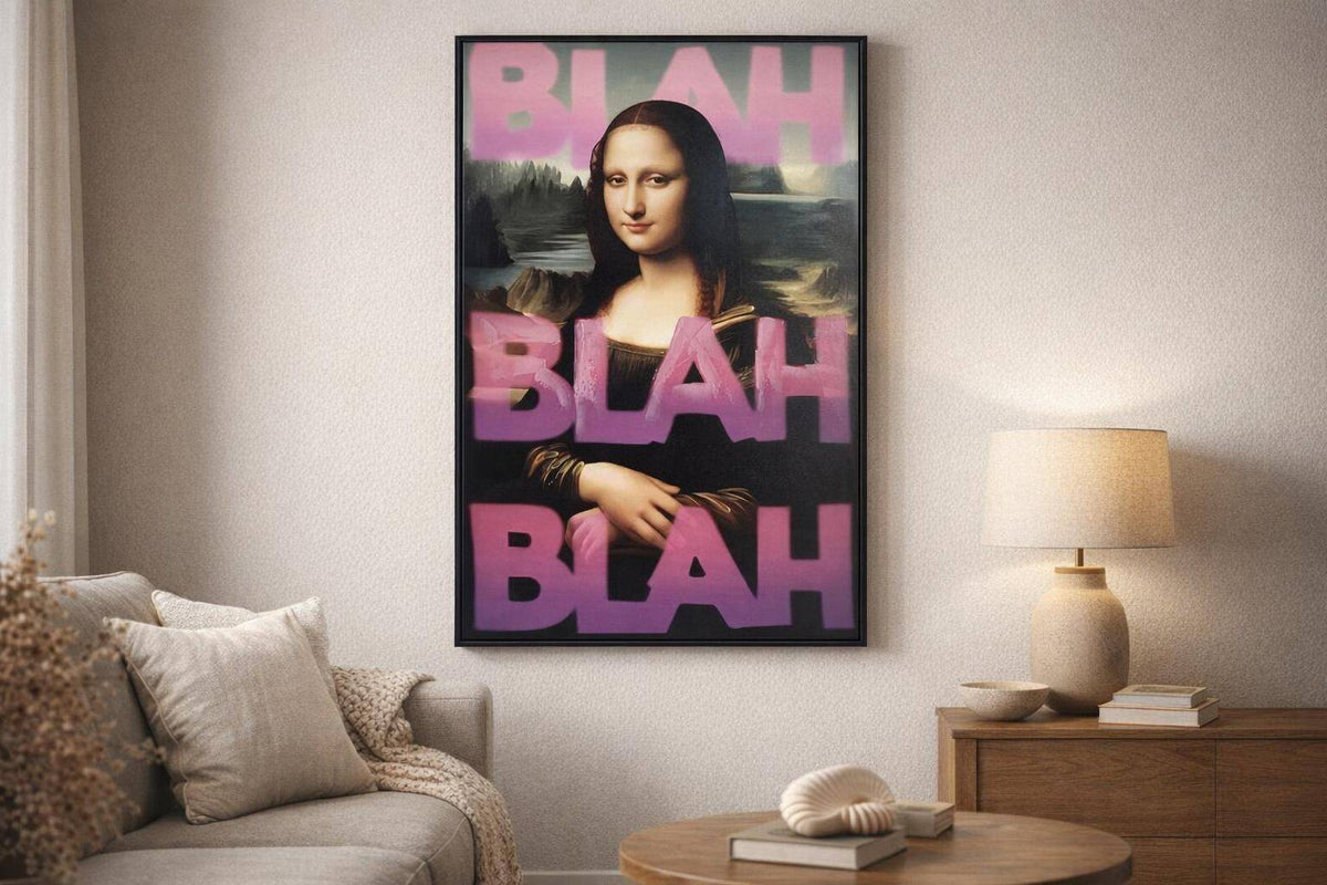 Blush Refrain Hand-Embellished Canvas In Frame - Black / Pink
