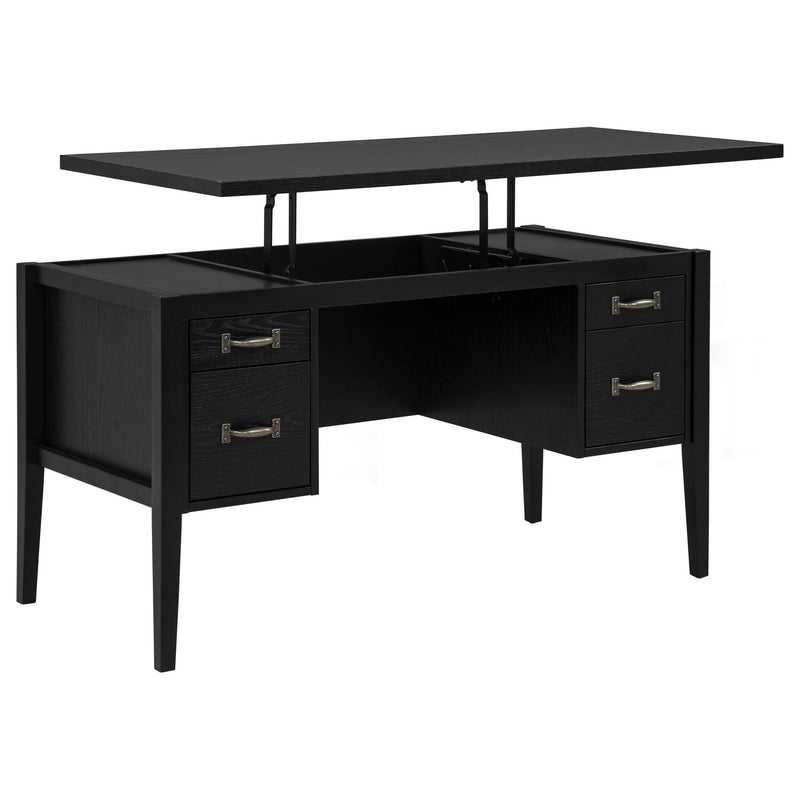 Graham 54-inch 4-drawer Double Pedestal Lift Top Computer Desk Black