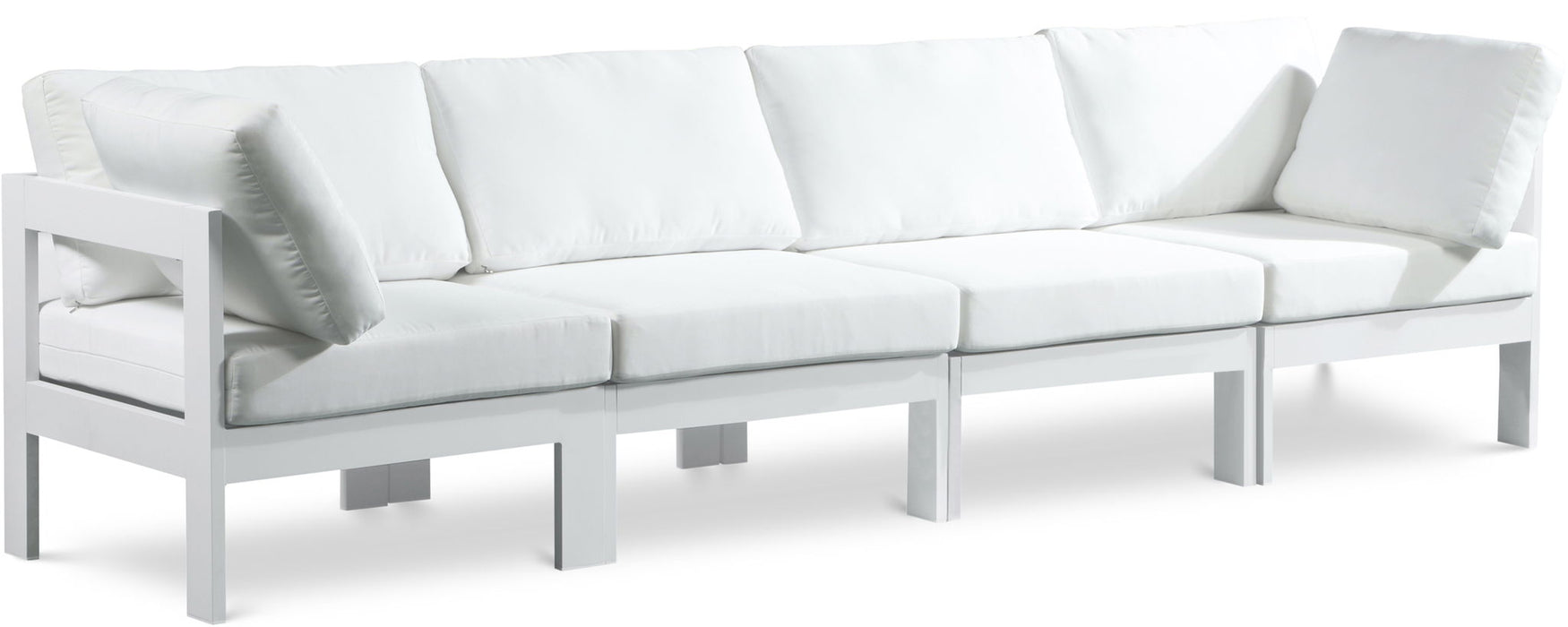 Nizuc - Outdoor Patio 4 Seat Modular Sofa With White Frame