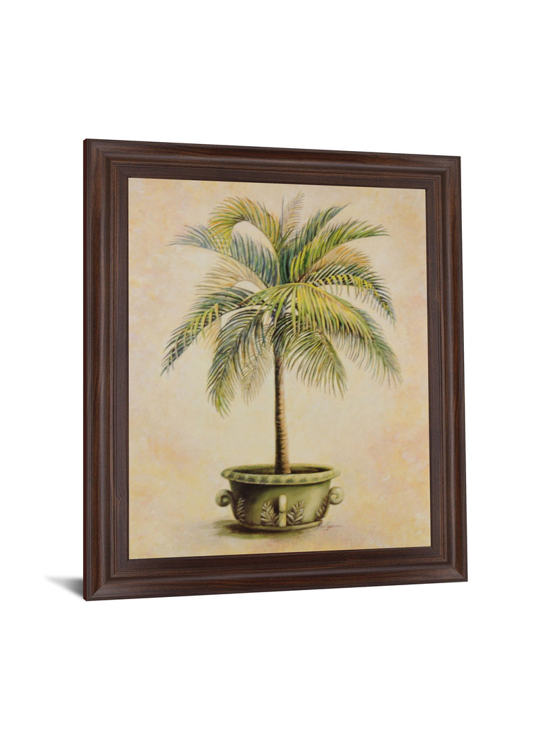 Verdant Palm Bliss - 28" x 34" Framed Wall Art - Beige