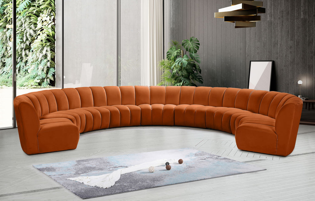 Infinity - 9 Piece Velvet Modular Sectional