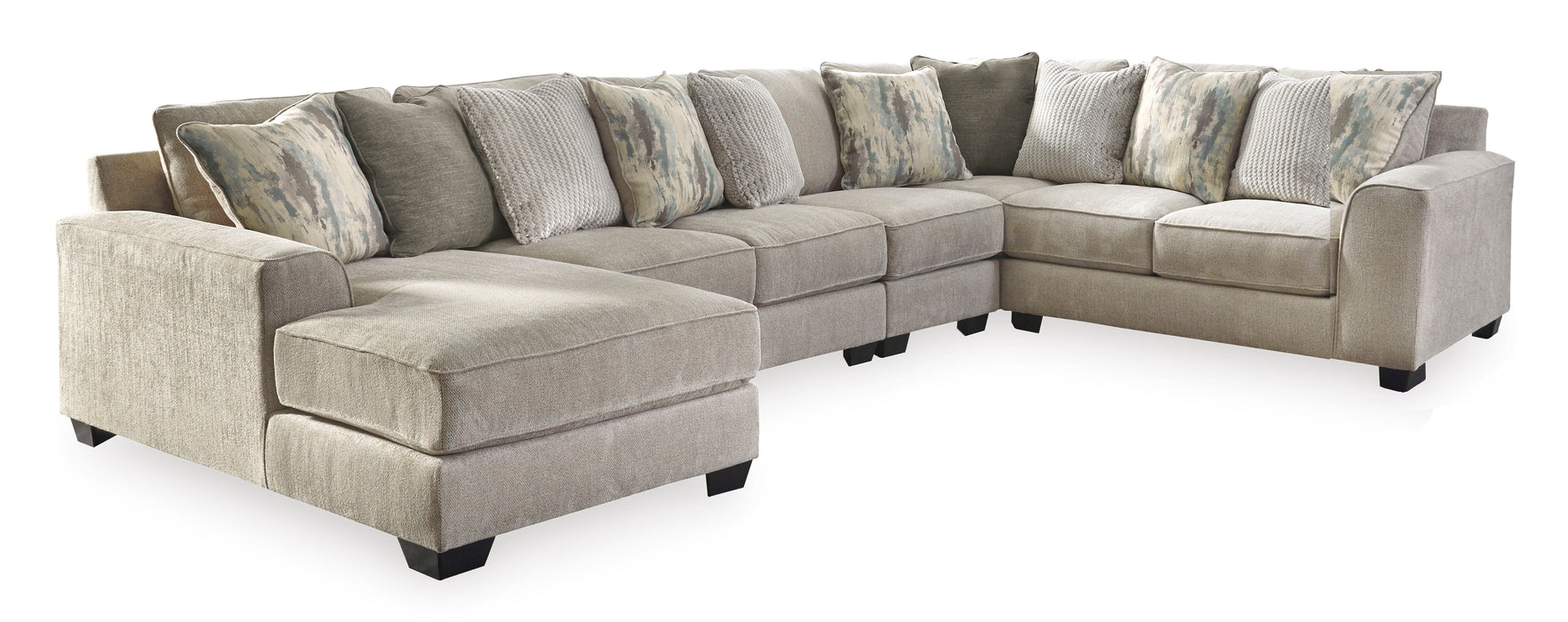 Ardsley Pewter 5pc Sectional - LAF Chaise