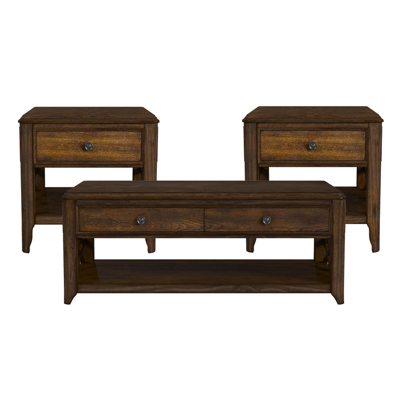 Phillipe - 3 Piece Occasional Table Set (Coffee Table & Two End Table) - Cherry