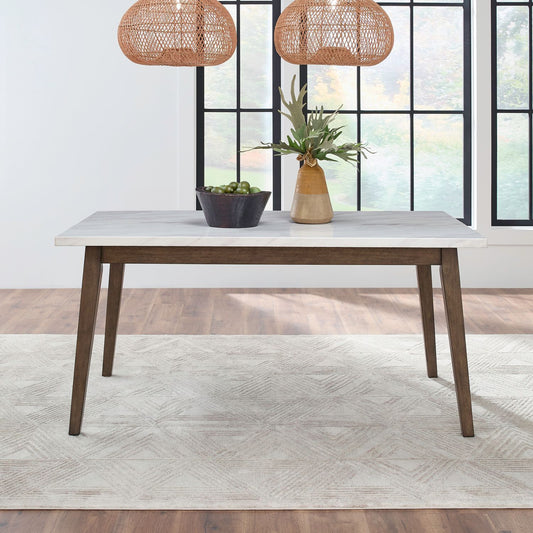 Edison - Rectangular Leg Table With Faux Marble Top - Brownstone