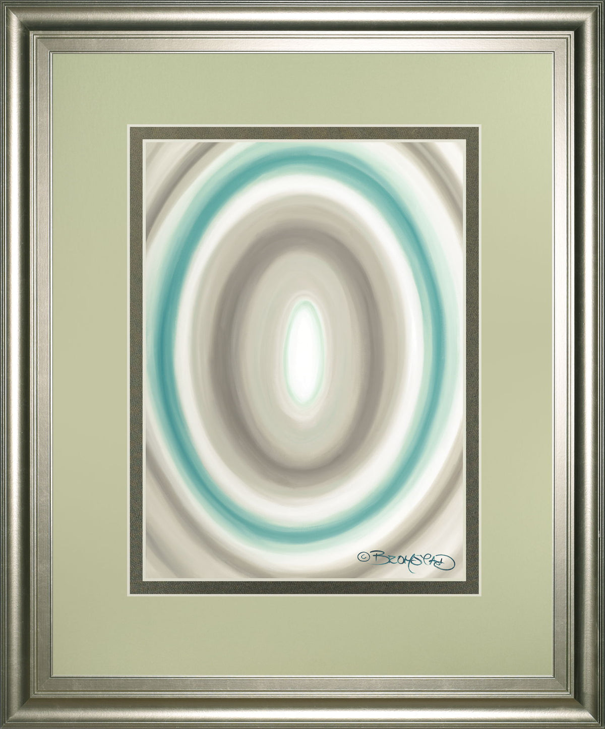 Concentric Ovals #1 By David Bromstad - Framed Print Wall Art - Beige