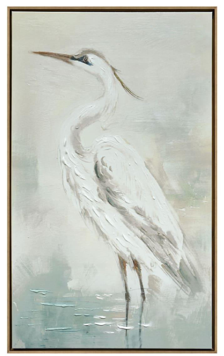 Mist Plumage - 39" x 24" Framed Wall Art - Gray