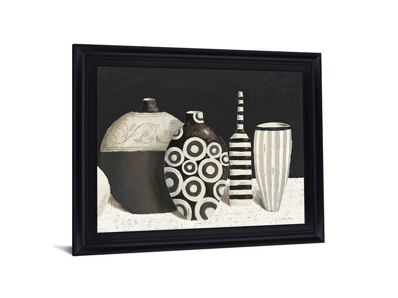 Monochrome Vessels - 28" x 34" Framed Wall Art - Dark Gray