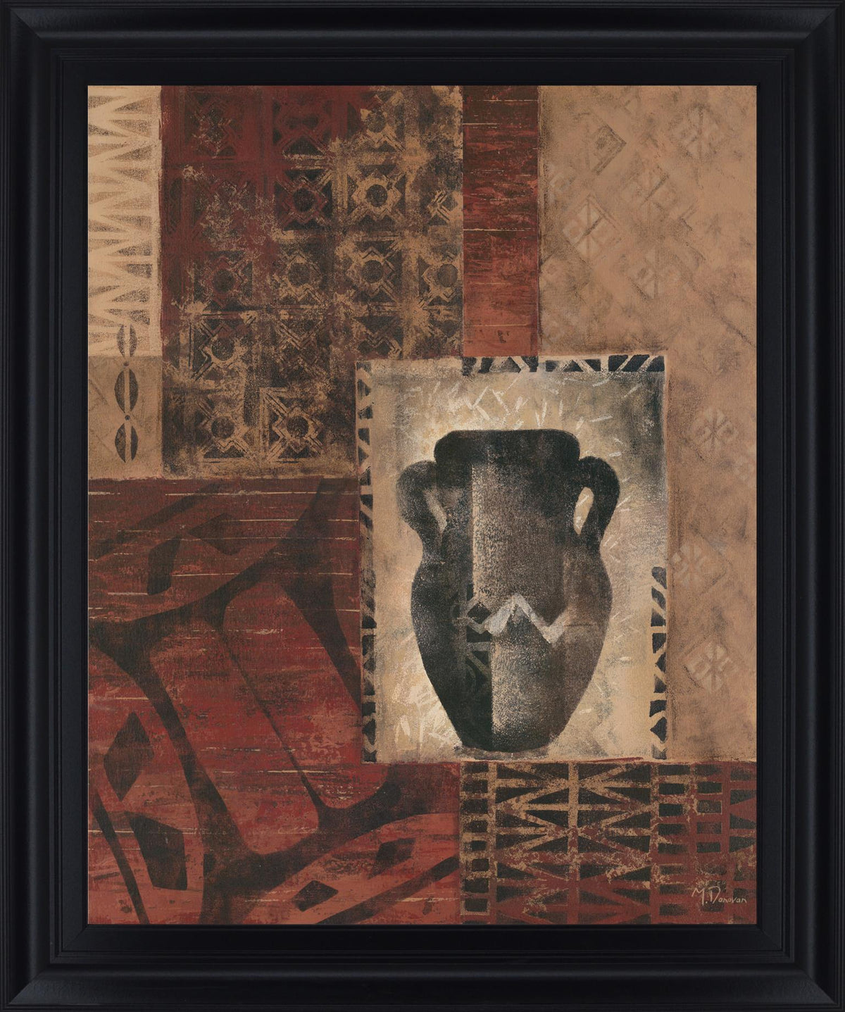 Earthen Echoes - 28" x 34" Framed Wall Art - Dark Brown