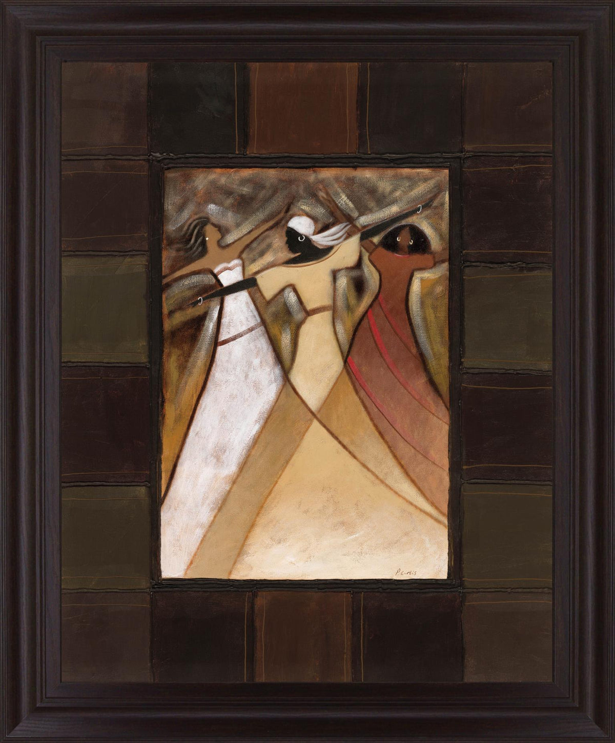 Harmony Parade - 28" x 34" Framed Wall Art - Dark Brown