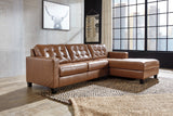 Baskove Leather Sofa With Chaise