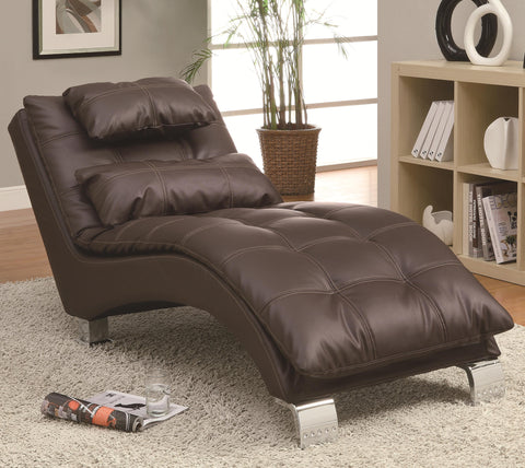 Living Room Chaise with Sophisticated Modern Look-Brown