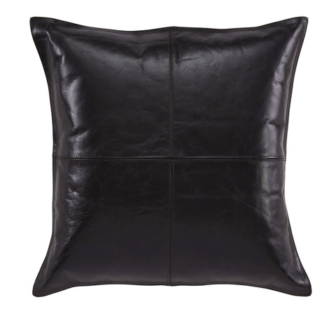 Brennen Black Leather Accent Pillow