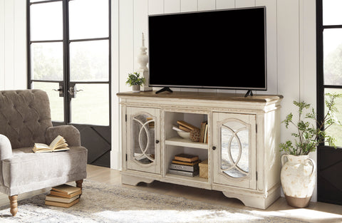 Realyn Chipped White TV Stand